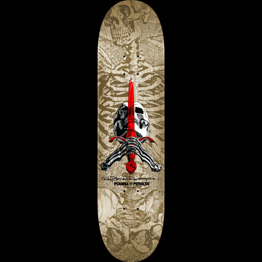 Powell Peralta Skull and Sword Skateboard Deck Natural - Shape 246 - 9.05 x 32.095