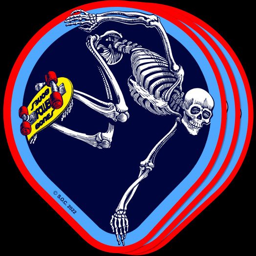 Powell Peralta OG Skateboarding Skeleton Sticker 4.5" 20/PK