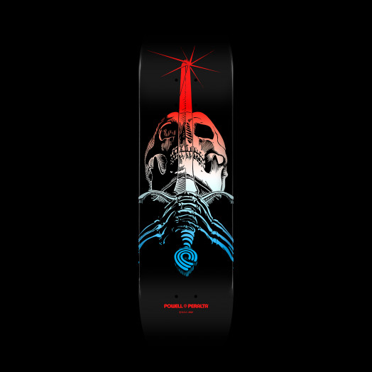 Powell Peralta Skull & Sword Skateboard Deck Blue Fade - Shape 246 - 9 x 32.95