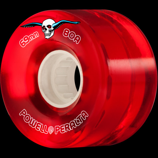 Powell Peralta Clear Cruiser Skateboard Wheels Red 69mm 80A 4pk