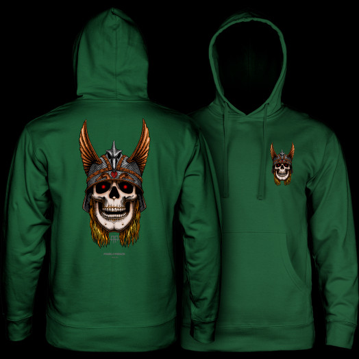 Powell Peralta Andy Anderson Skull Hooded Sweatshirt Mid-Weight Alpine Green