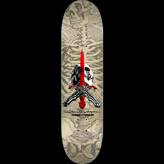 Powell Peralta Skull and Sword Skateboard Deck Gray/Nat 244 K20 