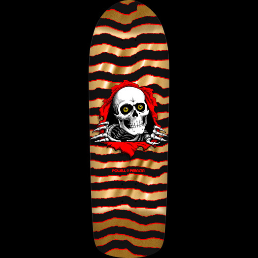 Powell Peralta Old School Ripper Skateboard Deck Gold Foil - 9.89 x 31.32