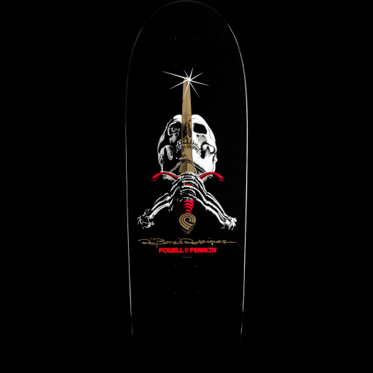 Powell Peralta Ray Rodriguez Skull and Sword Skateboard Deck Black - 10 x 30