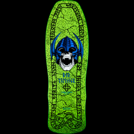 Powell Peralta Per Welinder Nordic Skull Skateboard Deck Green- 9.715 x 29.625