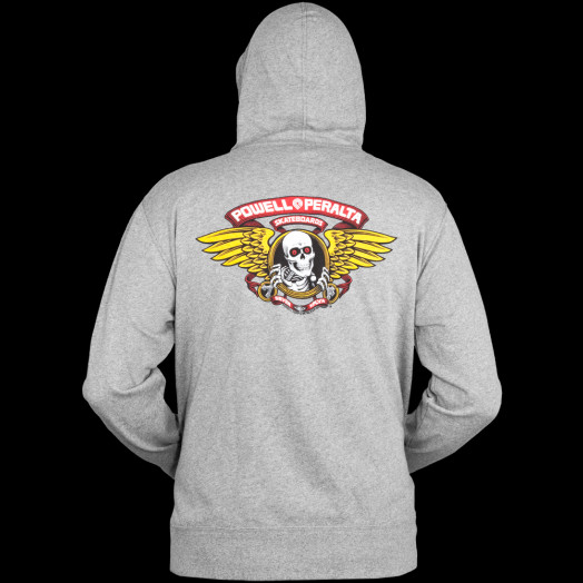 Powell Peralta Winged Ripper Hooded Zip - Gray