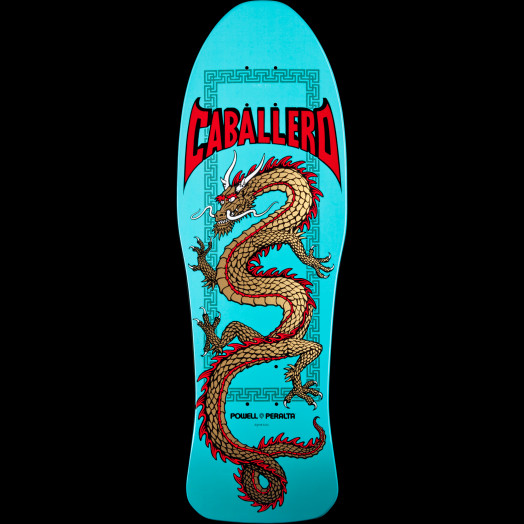 Powell Peralta Caballero Chinese Dragon Skateboard Deck Turquoise - 10 x 30