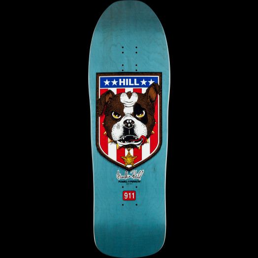 Powell Peralta Frankie Hill Bulldog Reissue Skateboard Deck Blue - 10 x 31.5