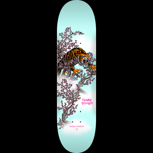 Powell Peralta Yosozumi Tiger Skateboard Deck Light Blue - Shape 244 K20 - 8.5 x 32.08