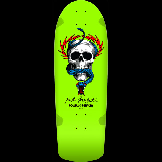 Powell Peralta Mike McGill Skull & Snake Reissue Skateboard Deck Lime - 10 x 30.125