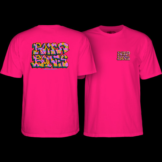 Powell Peralta Rat Bones Graffiti T-Shirt Hot Pink