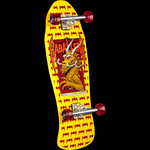Powell Peralta Cab Dragon and Bats Complete Skateboard Yellow - 9.625 x 29.75