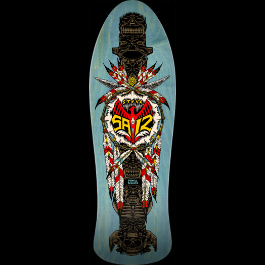 Powell Peralta Steve Saiz Totem Skateboard Deck Blue Stain - 10 x 30.81