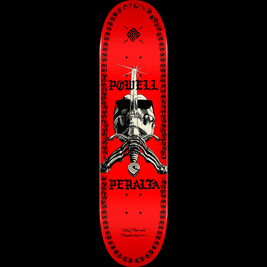 Powell Peralta Skull And Sword Chainz Blem Skateboard Deck Red - 8 x 31.45