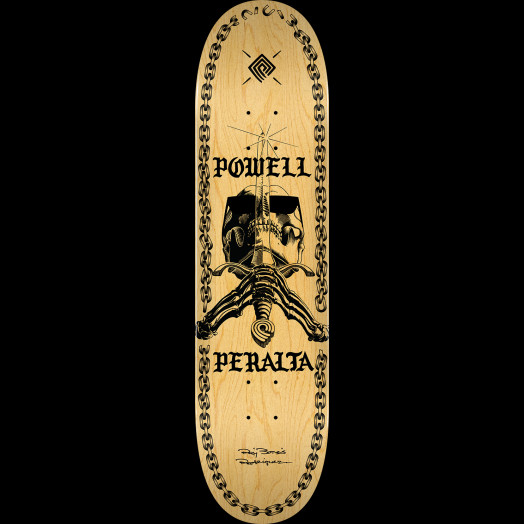 Powell Peralta Skull And Sword Chainz Skateboard Deck Natural - 8.75 x 32.95