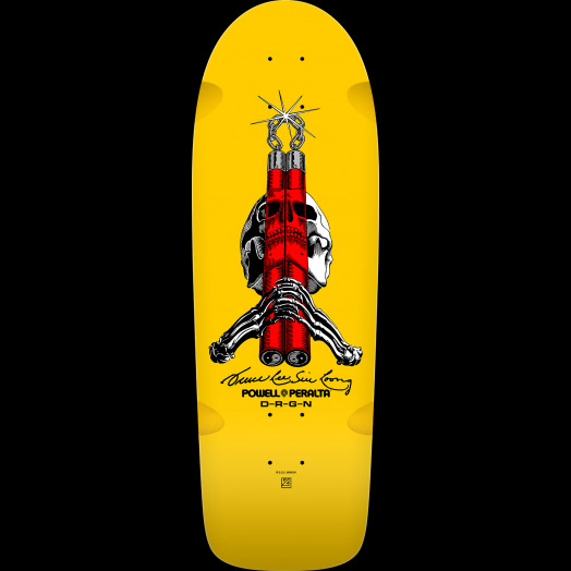 Powell Peralta Skull & Nunchucks Bruce Lee Collab Skateboard Deck Yellow -  10 x 30