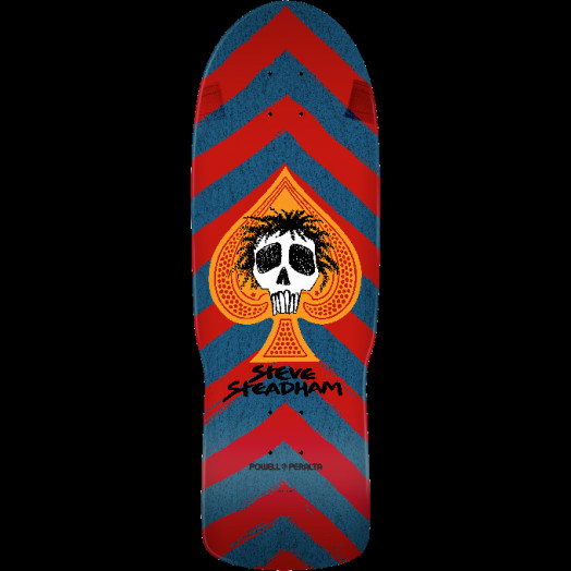 Powell Peralta Steadham Skull and Spade Skateboard Deck Red/Blue 