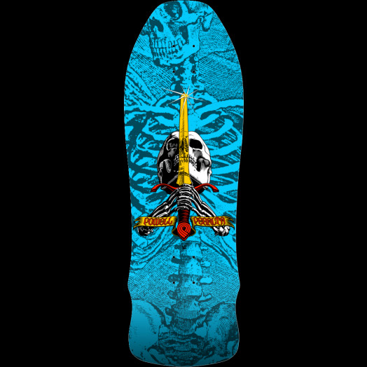 Powell Peralta Geegah Skull and Sword Skateboard Blem Deck Blue - 9.75 x 30
