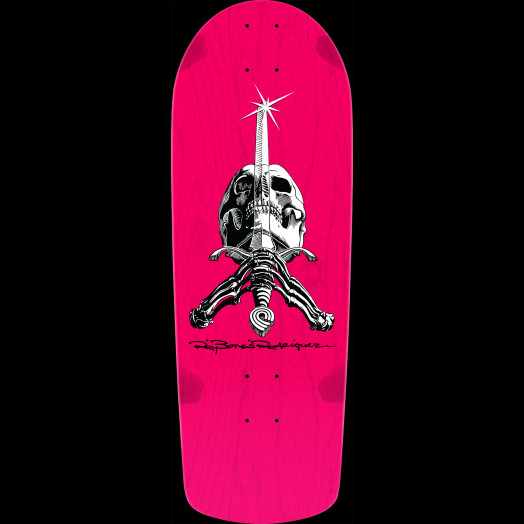 Powell Peralta Ray Rodriguez OG Skull & Sword Reissue Skateboard Deck Pink - 10 x 28.25