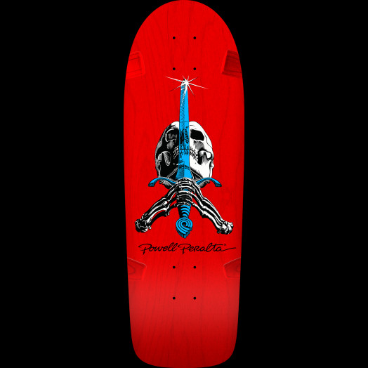 Powell Peralta OG Rodriguez Skull and Sword Skateboard Deck Red 