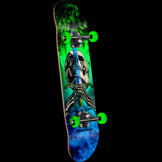 Powell Peralta Skull and Sword Storm Complete Skateboard Green/Blue - 7.88 x 31.67