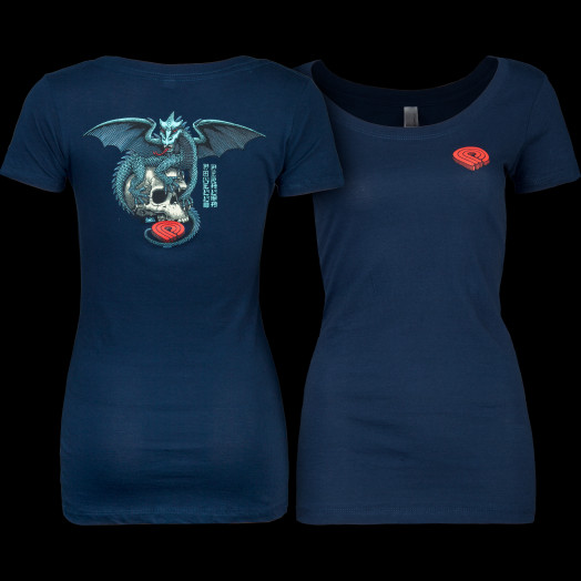 Powell Peralta Woman's T-Shirt Dragon Skull Navy