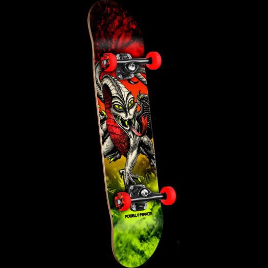 Powell-peralta cab dragon storm complete skateboard rouge/lime 7.75" 