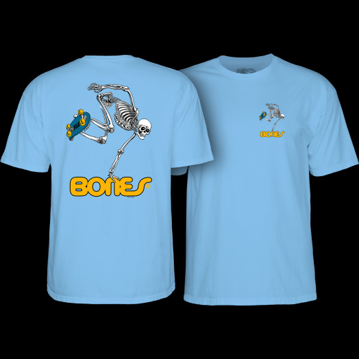 Powell Peralta Skateboarding Skeleton T-Shirt Baby Blue