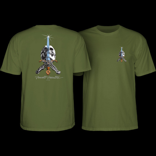 Powell Peralta Skull & Sword T-Shirt Military Green