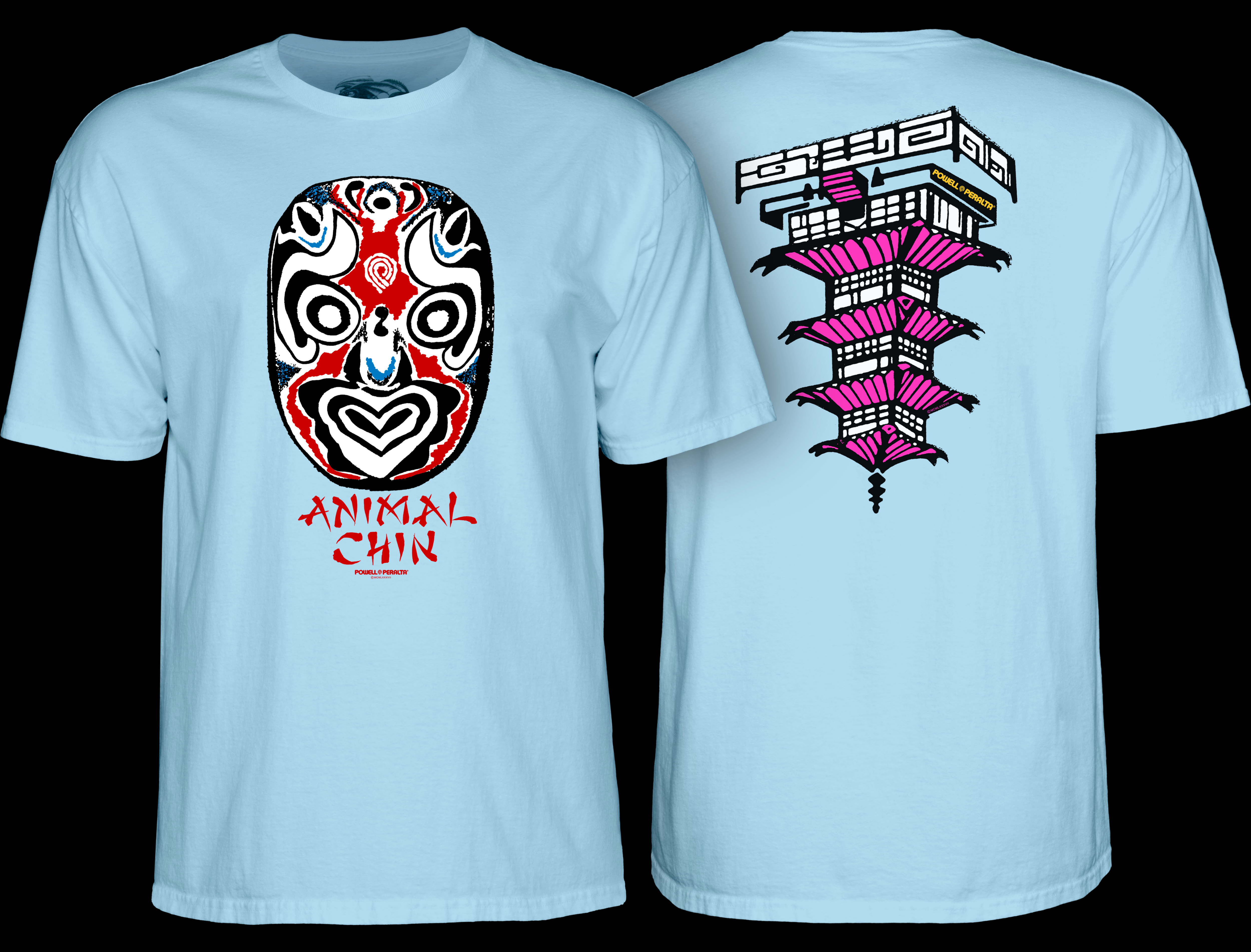Powell Peralta Chin Mask T-Shirt Powder Blue - Powell-Peralta®