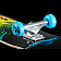 Powell Peralta Skull and Sword Complete Skateboard Blue - 7.88 x 31.67