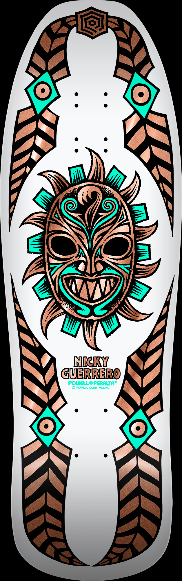 Powell Peralta Nicky Guerrero Mask Skateboard Deck White / Coper