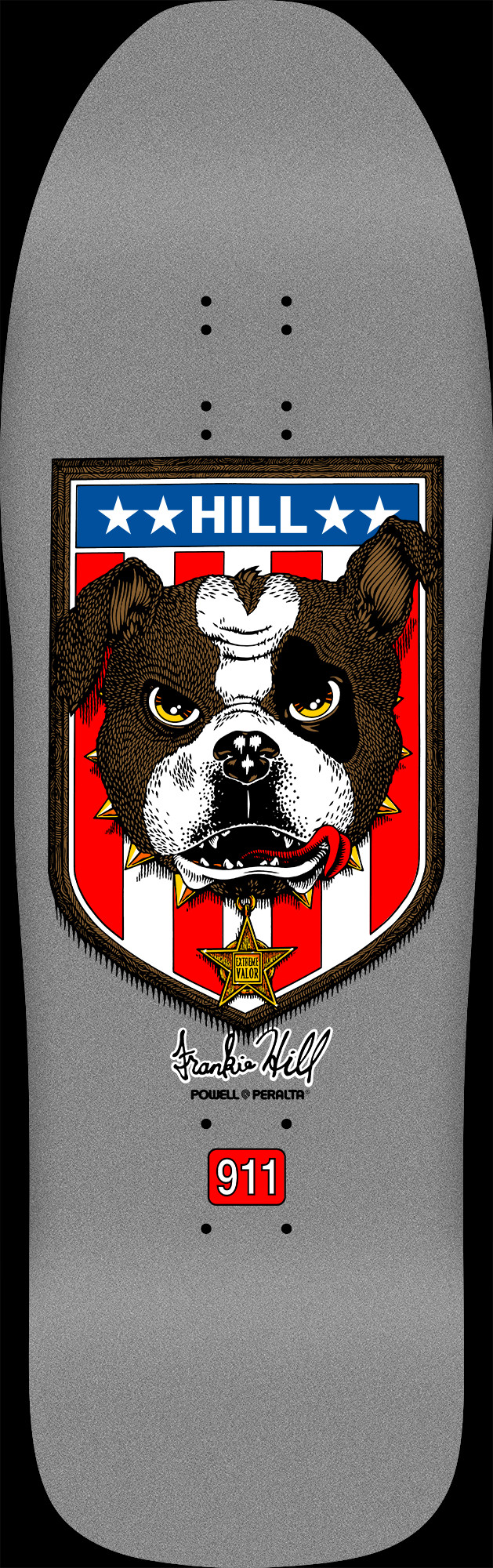 Powell Peralta Frankie Hill Bull Dog Skateboard Deck Silver