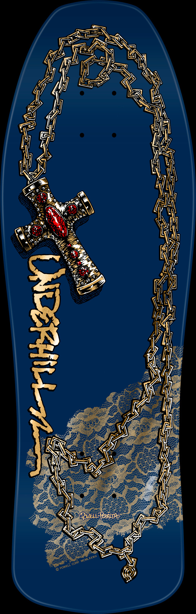 Powell Peralta Ray Underhill Cross Reissue Skateboard Deck Navy