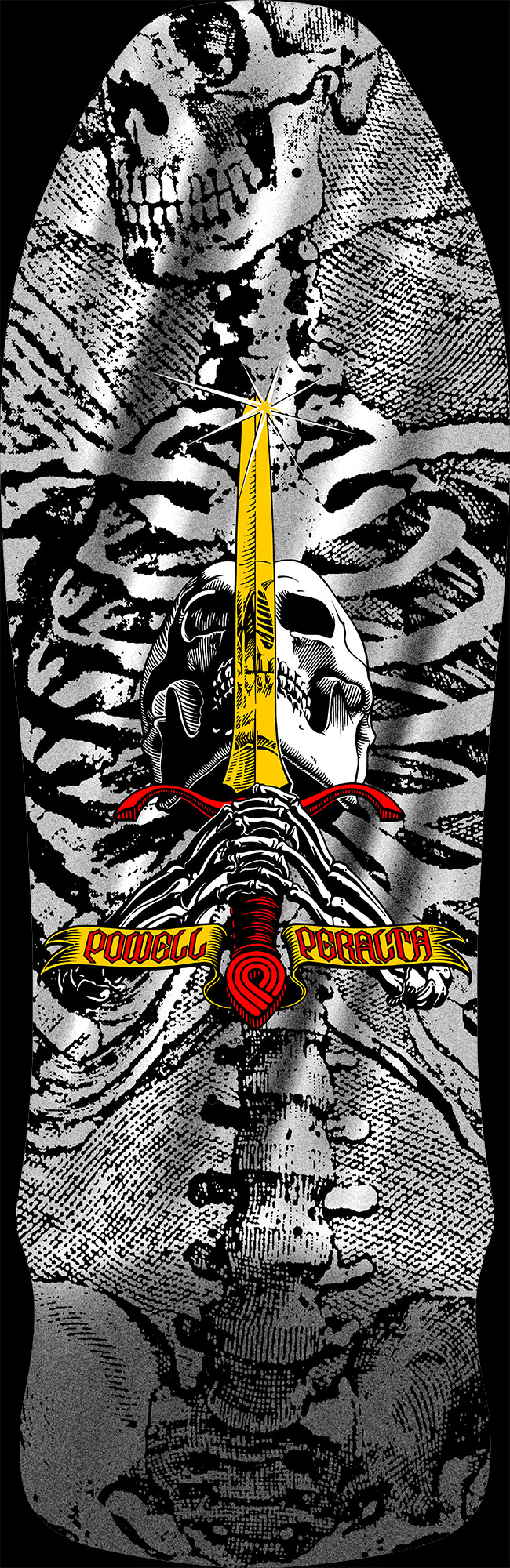 Powell Peralta Geegah Skull & Sword Reissue Silver Foil Skateboard