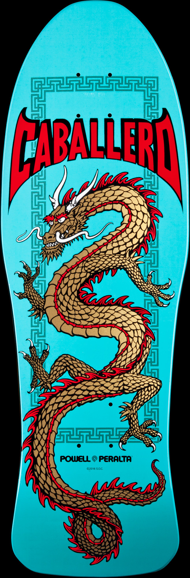 Powell Peralta Caballero Chinese Dragon Skateboard Deck Turquoise