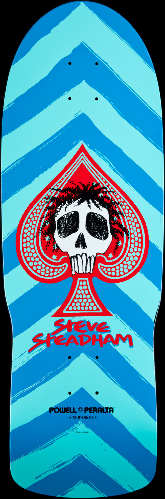 Powell Peralta Steve Steadham Skull and Spade Skateboard Deck Aqua 