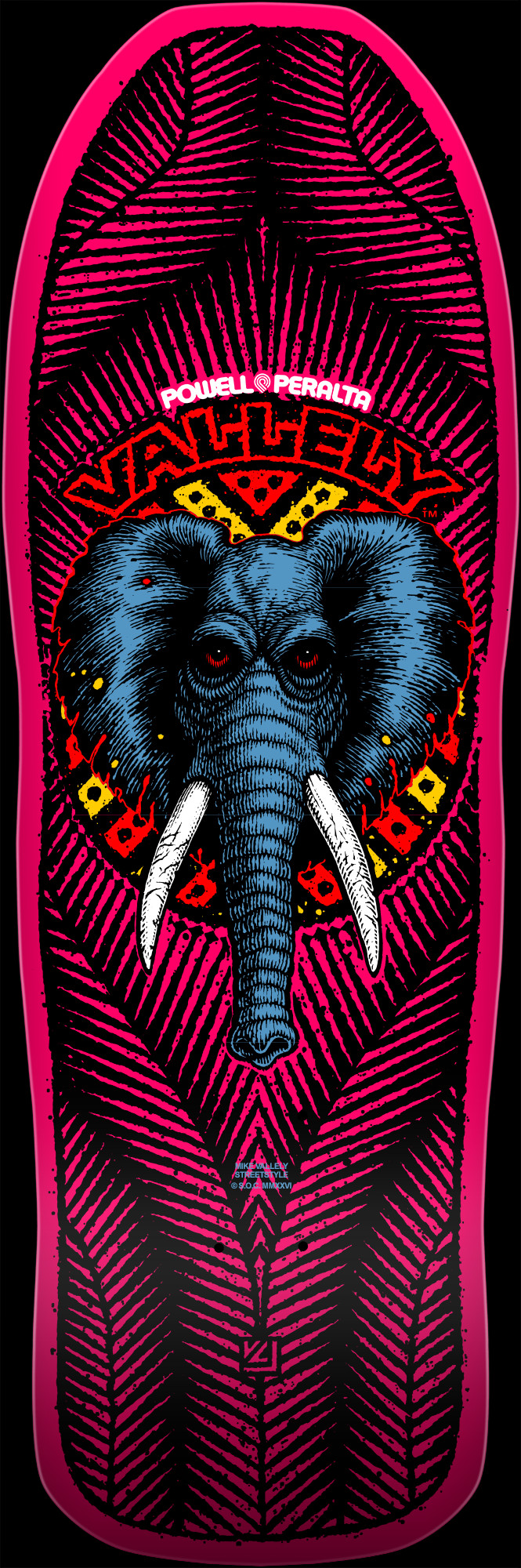 Powell Peralta Mike Vallely Elephant Reissue Skateboard Deck Pink