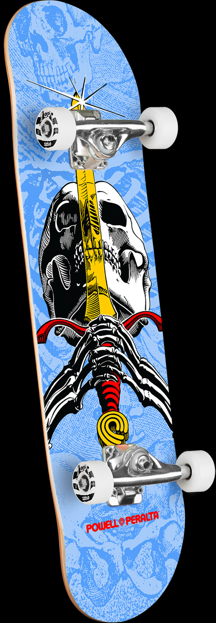 Powell Peralta Skull & Sword Birch Skateboard Complete Light Blue