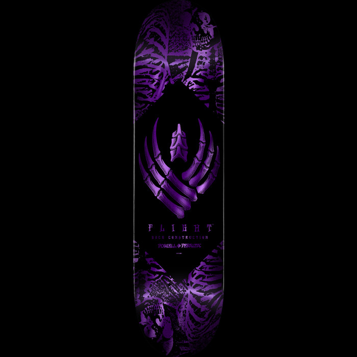 Powell Peralta Skeleton Purple Foil FLIGHT Skateboard Deck - 9.0