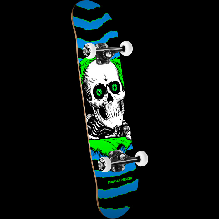 POWELL PERALTA パウエル スケートボード コンプリート RIPPER ONE OFF NAVY COMPLETE 90A 7.75インチ NO90 Powell Peralta Ripper One Off Skateboard Blue/Green - 7.75 x 31.75