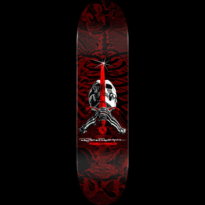 Powell Peralta Skull and Sword Skateboard Deck Red - Shape 249