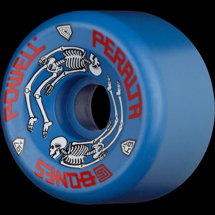 スケートボード POWELL PERALTA WHEEL G-BONES 97A 64mm Powell Peralta G-Bones Skateboard Wheels 64mm 97a - Blue (4 pack