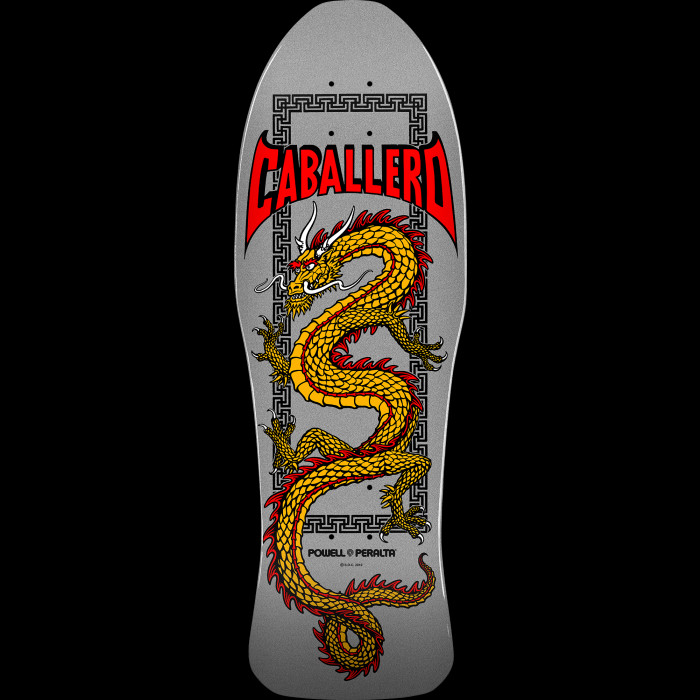 Powell Peralta Caballero Chinese Dragon Skateboard Deck Silver