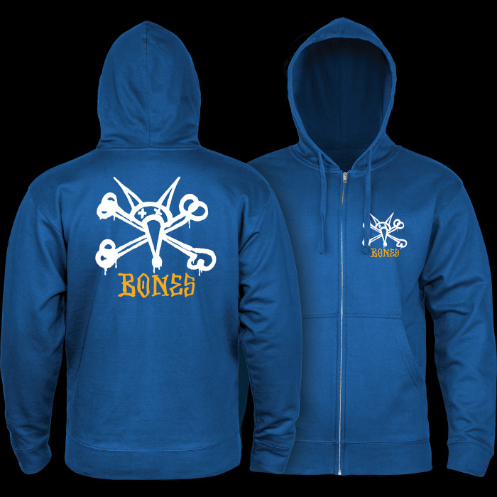 Powell Peralta Rat Bones Hooded Zip Sweatshirt - Royal Blue