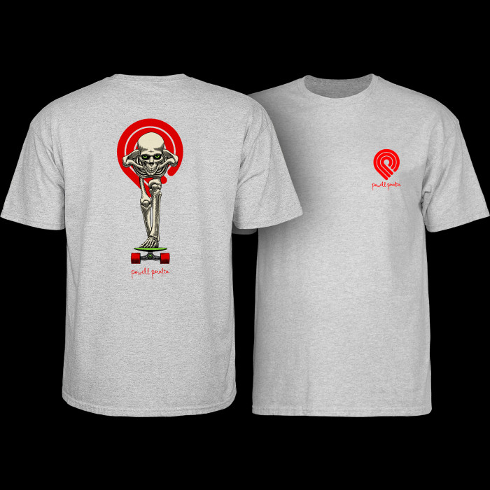 トップス 1159 Powell Peralta Skeleton Mountie Tee Powell Peralta Tucking Skeleton T-shirt Athletic Heather - Powell