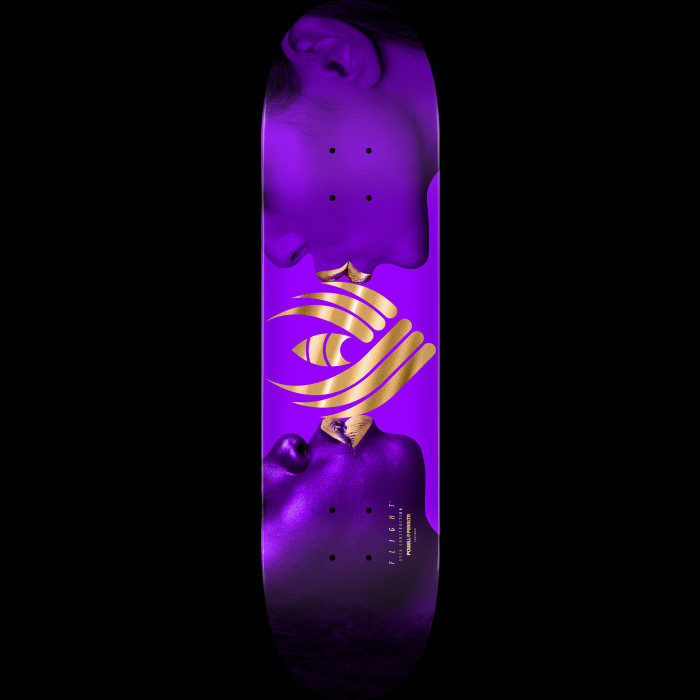 Powell FLIGHT DECK KISS 8.13インチ Powell Peralta Kiss FLIGHT Purple/Gold Foil Skateboard Deck - 8.38