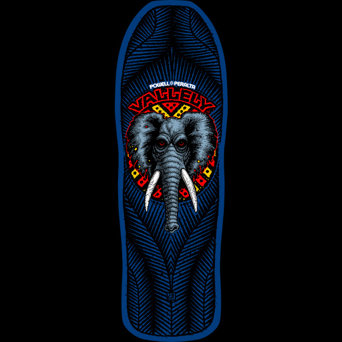 Powell Peralta Vallely Elephant Skateboard Deck Navy - 9.85 x 30