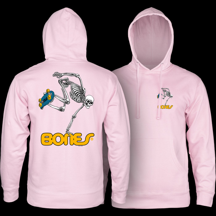 Powell Peralta Sk8board Skeleton Hooded Sweatshirt Light Pink