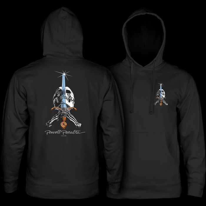 powell peralta Powell Peralta Skull & Sword Midweight Hooded Sweatshirt - Black